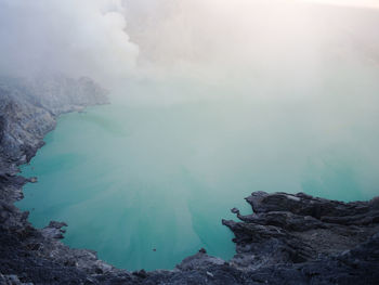 Panoramic view of volcanic mountain