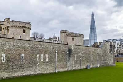 Low angle view of historical building against sky