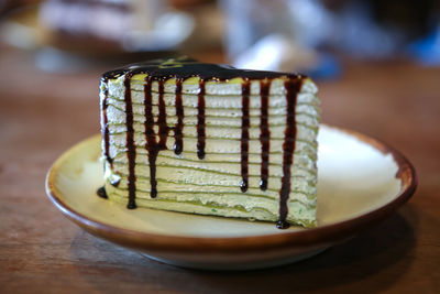 Close-up of cake on table