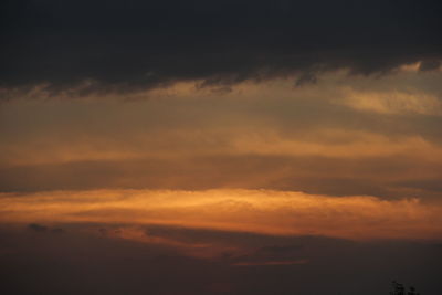 Scenic view of dramatic sky during sunset