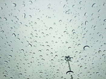 Full frame shot of raindrops on window