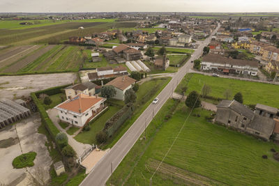 High angle view of townscape