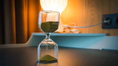 Close-up of wine glass on table