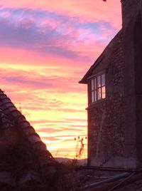 Built structure at sunset