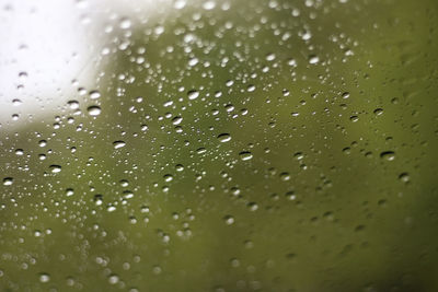 Full frame shot of wet glass window