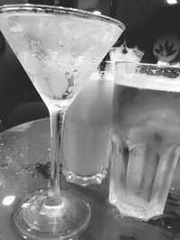 Close-up of beer in glass