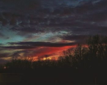 Scenic view of dramatic sky during sunset