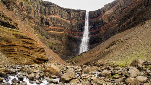 Scenic view of waterfall