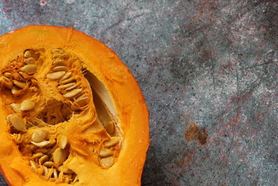 High angle view of pumpkin