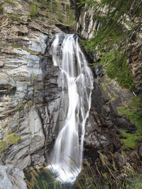 Lillaz waterfall in the gran paradiso national park