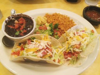 Close-up of food served in plate