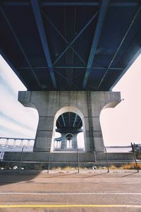 Low angle view of bridge against sky