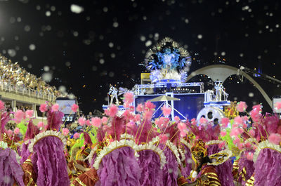 Colorful flowers at night