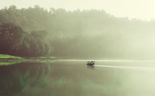 Scenic view of lake against trees