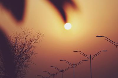 Close-up of silhouette tree against sky during sunset