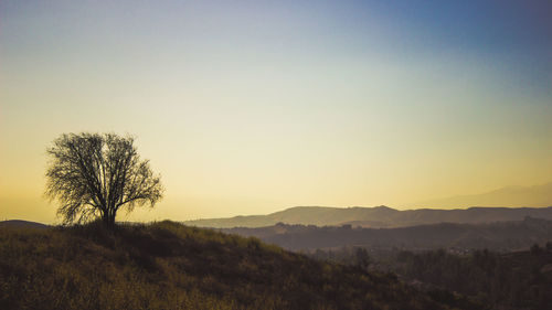 Scenic view of landscape against clear sky