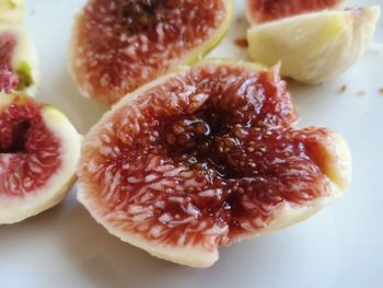 High angle view of fruits on table