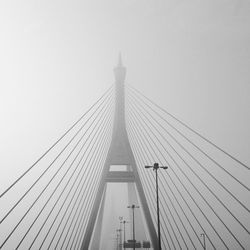 Low angle view of suspension bridge