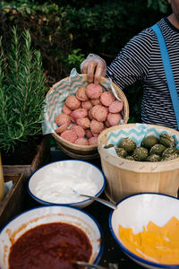 Full frame shot of food on market stall