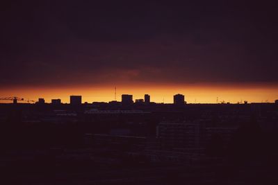Built structure at sunset