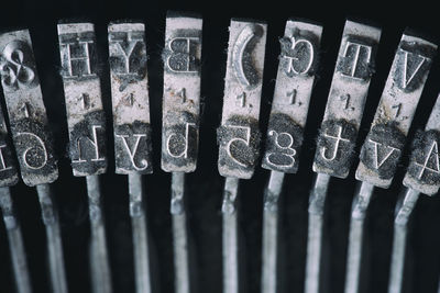 Close-up of letters on typewriter