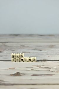 Text on beach against clear sky
