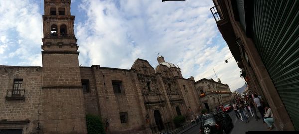 City against cloudy sky