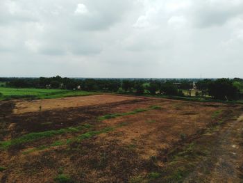 Scenic view of field against sky