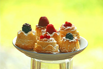 Close-up of dessert in bowl on table