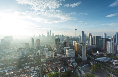 View of skyscrapers in city