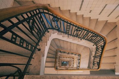 Low angle view of spiral staircase