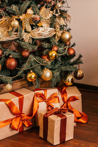 Christmas decorations on table