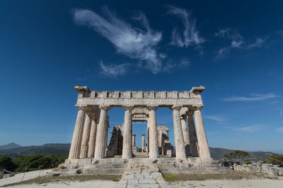 Low angle view of the temple of aphaea