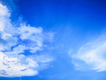 Low angle view of clouds in blue sky