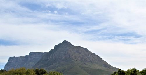 Low angle view of mountain against sky