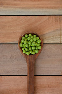 High angle view of green beans in container