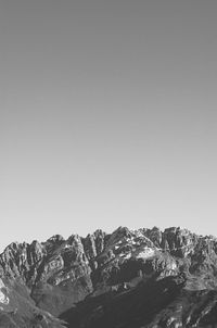 Scenic view of mountains against clear sky