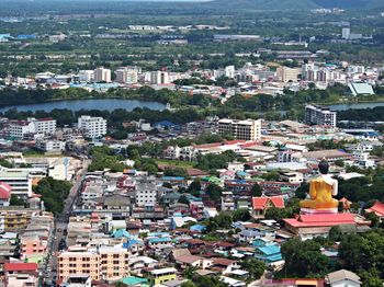 High angle shot of townscape