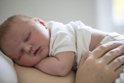 Close-up of baby sleeping