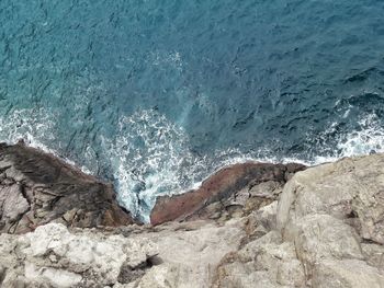View of waves on rocks at sea shore