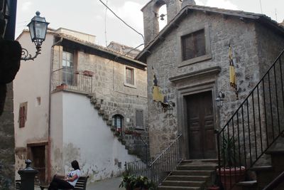 Low angle view of old building against sky