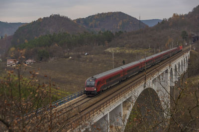 Train on railroad track