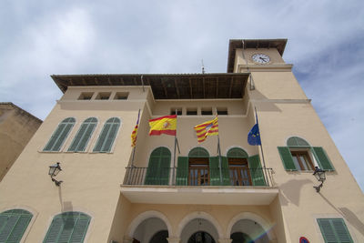 Low angle view of buildings against sky