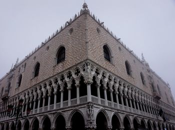 Low angle view of building against clear sky