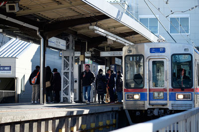 People traveling in train