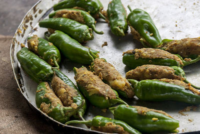 High angle view of food