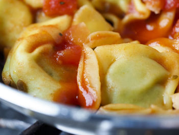 Close-up of sliced slices in plate