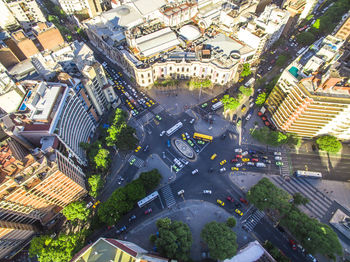 High angle view of buildings in city