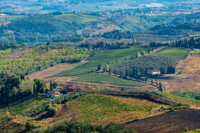 Landscape from the top of the main tower, city of san gimignano, tuscany