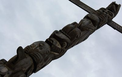 Low angle view of old building against sky